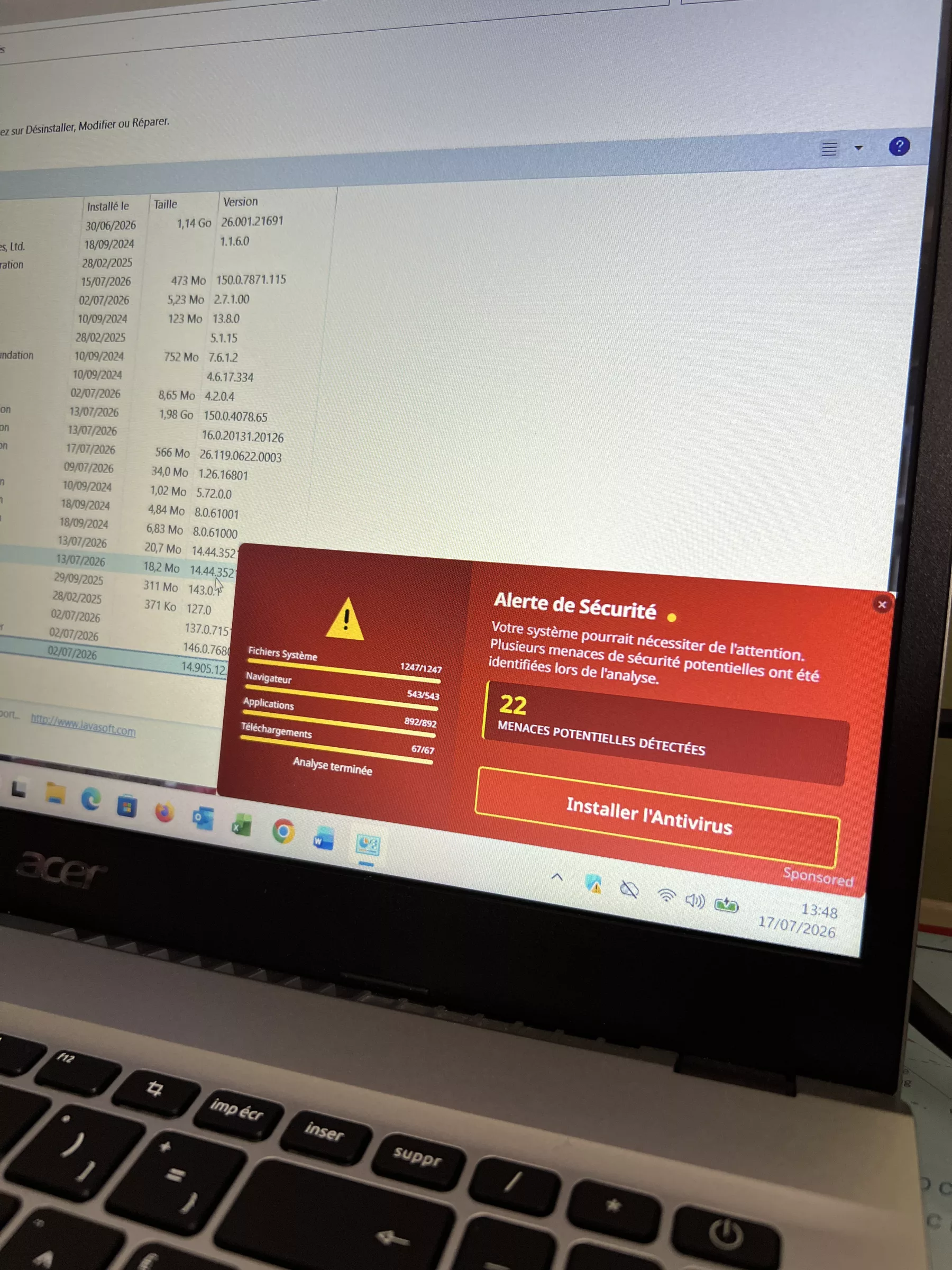 Suppression des alertes intempestives sur un ordinateur